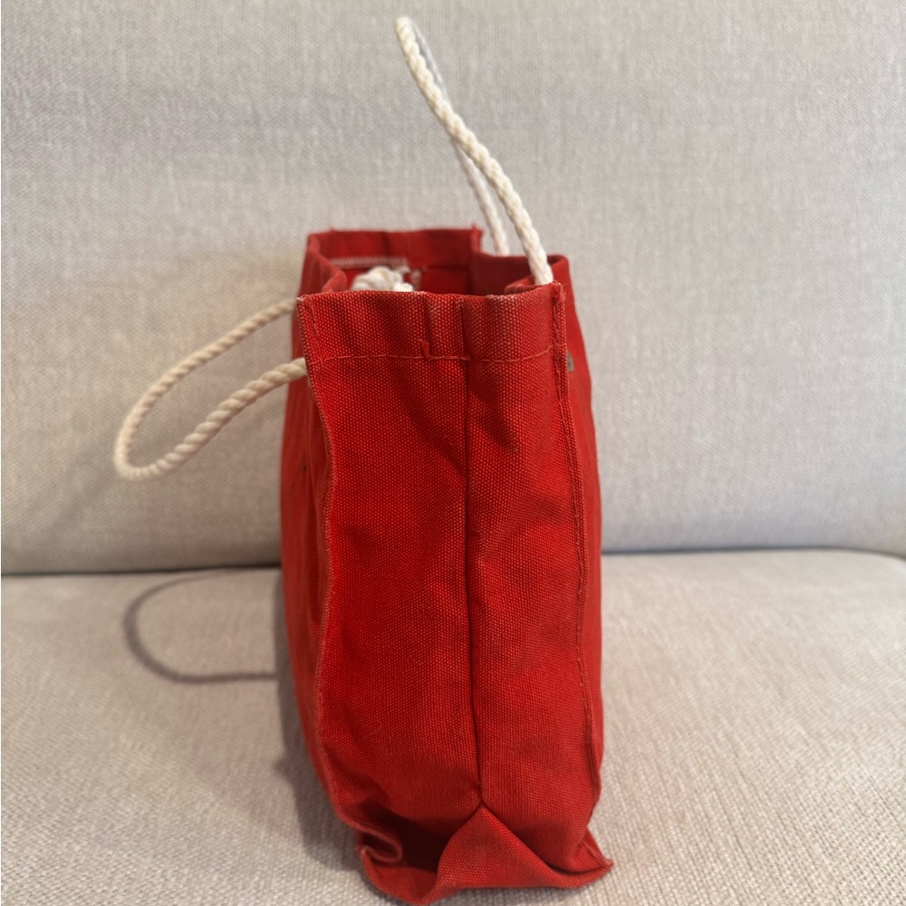 Red Canvas Anchor Nautical Mini Tote with Ropelike handles - Picture 2 of 8